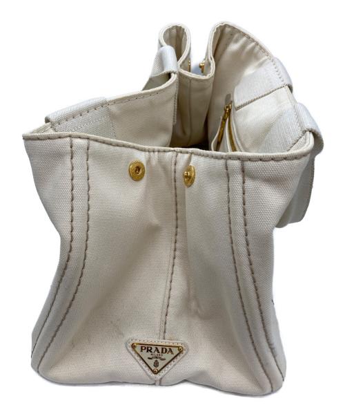 PRADA（プラダ）PRADA (プラダ) カナパキャンバストート バッグ アイボリーの古着・服飾アイテム