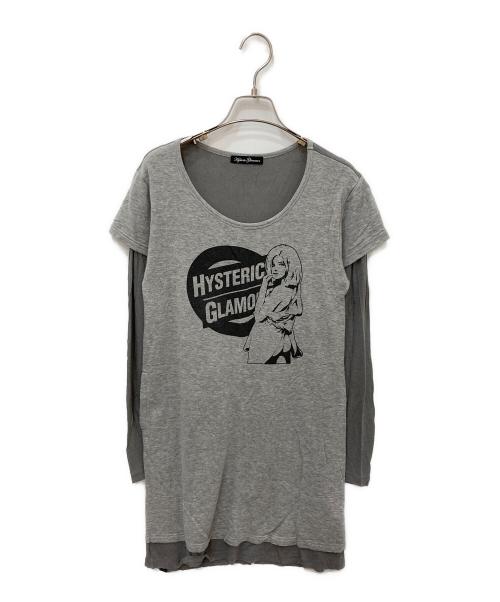 Hysteric Glamour（ヒステリックグラマー）Hysteric Glamour (ヒステリックグラマー) カットソープリントワンピース グレー サイズ:FREEの古着・服飾アイテム