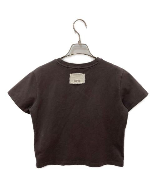 COACH（コーチ）COACH (コーチ) Matin Kim (マーティン・キム) ワックスド クロップド Tシャツ ブラウン サイズ:Ｍの古着・服飾アイテム
