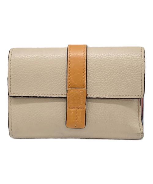 LOEWE（ロエベ）LOEWE (ロエベ) バーティカルコンパクトウォレット ベージュの古着・服飾アイテム