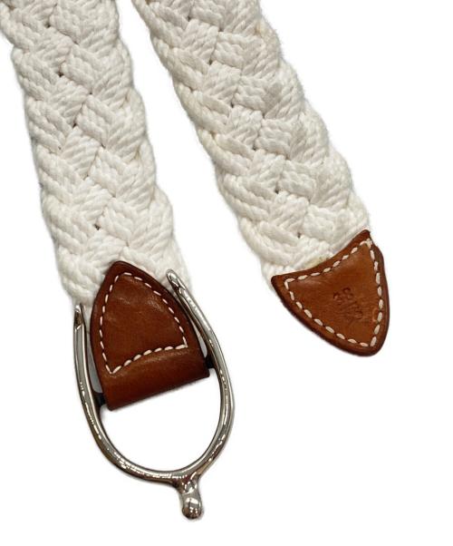 CHAMBORD SELLIER（シャンボール セリエ）CHAMBORD SELLIER (シャンボール セリエ) レザーメッシュベルト ホワイト サイズ:38/90の古着・服飾アイテム