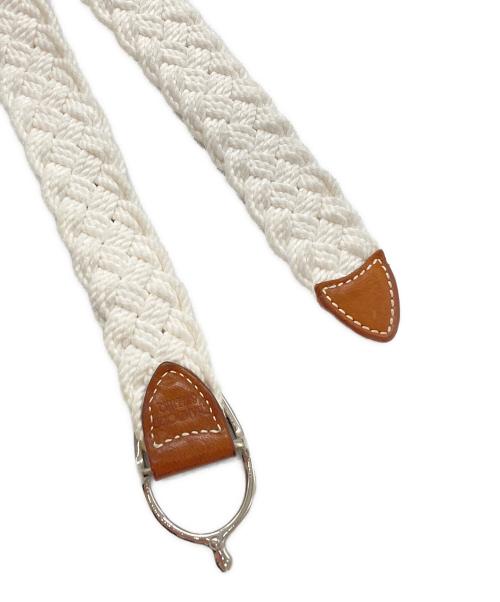 CHAMBORD SELLIER（シャンボール セリエ）CHAMBORD SELLIER (シャンボール セリエ) レザーメッシュベルト ホワイト サイズ:38/90の古着・服飾アイテム