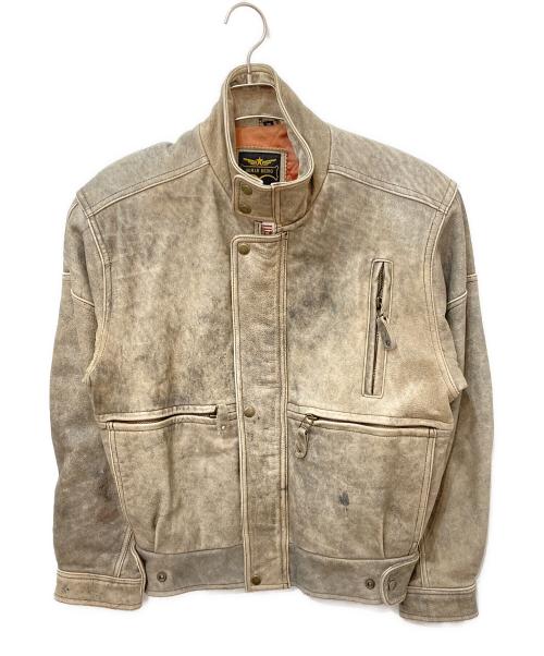 HUMAN BEING（ヒューマンビーング）human being (ヒューマンビーング) スタンドカラーレザージャケット グレー サイズ:38の古着・服飾アイテム