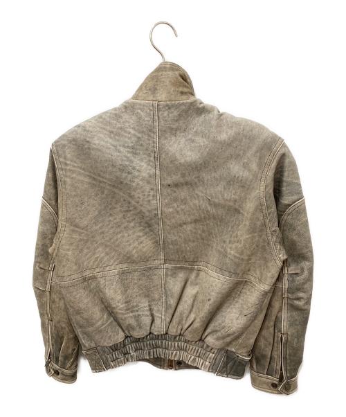 HUMAN BEING（ヒューマンビーング）human being (ヒューマンビーング) スタンドカラーレザージャケット グレー サイズ:38の古着・服飾アイテム