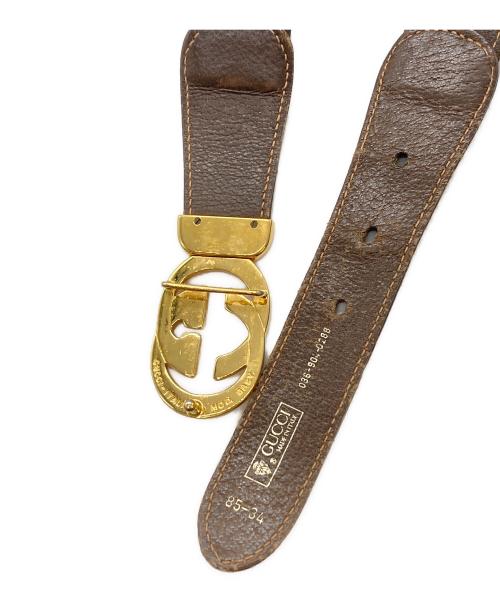 GUCCI（グッチ）GUCCI (グッチ) GGインターロッキングバックルベルト ブラウンの古着・服飾アイテム