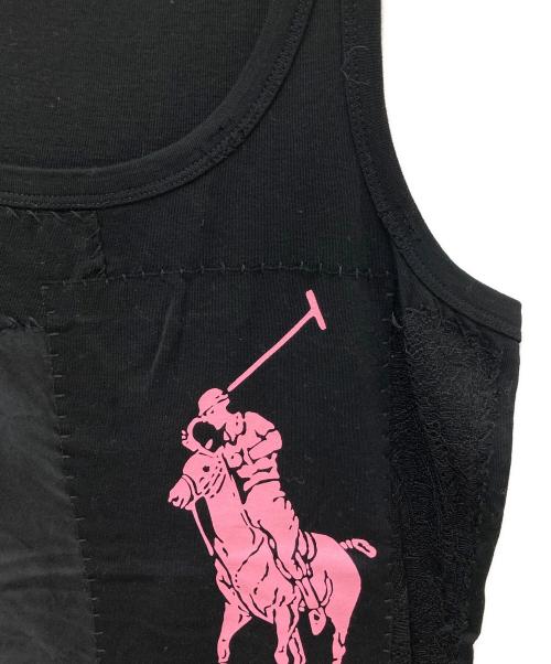 RALPH LAUREN（ラルフローレン）RALPH LAUREN (ラルフローレン) パッチワークポロプリントタンクトップ ブラック サイズ:XLの古着・服飾アイテム