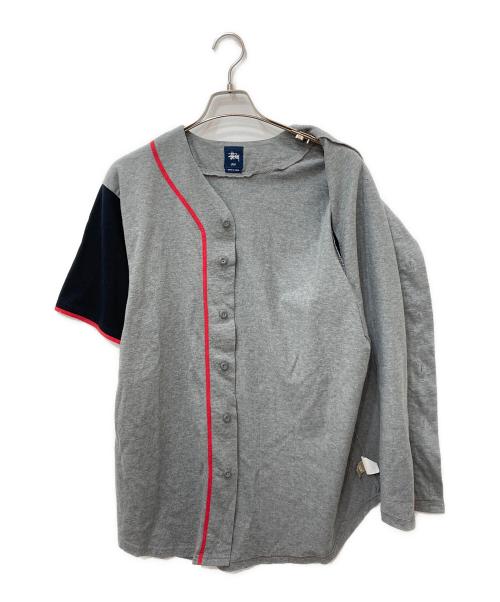 stussy（ステューシー）stussy (ステューシー) ベースボールシャツ グレー サイズ:Lの古着・服飾アイテム