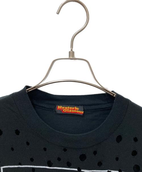 Hysteric Glamour（ヒステリックグラマー）Hysteric Glamour (ヒステリックグラマー) ダメージ加工プリントTシャツ ブラック サイズ:FREEの古着・服飾アイテム
