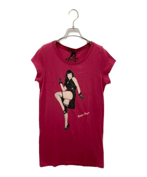 Hysteric Glamour（ヒステリックグラマー）Hysteric Glamour (ヒステリックグラマー) Bettie PageプリントTシャツ ショッキングピンク サイズ:FREE 未使用品の古着・服飾アイテム