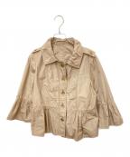 BURBERRYバーバリー）の古着「ペプラムナイロンジャケット」｜ブラウン