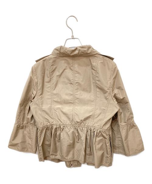 BURBERRY（バーバリー）BURBERRY (バーバリー) ペプラムナイロンジャケット ブラウン サイズ:44の古着・服飾アイテム