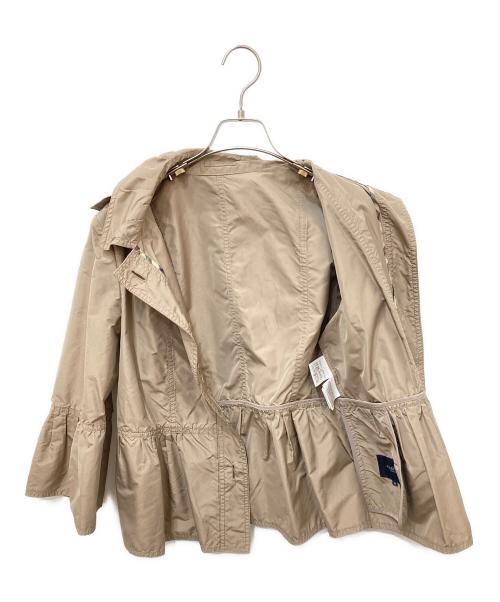 BURBERRY（バーバリー）BURBERRY (バーバリー) ペプラムナイロンジャケット ブラウン サイズ:44の古着・服飾アイテム