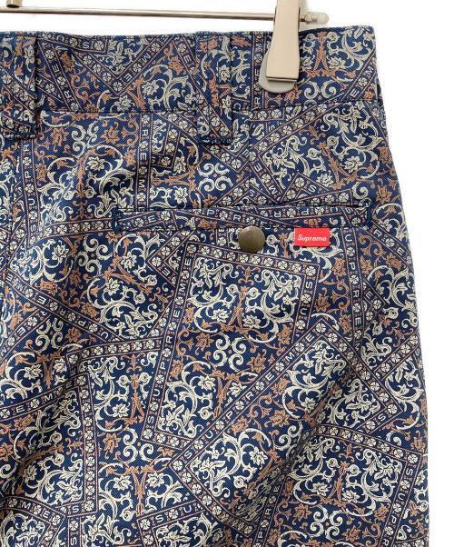 SUPREME（シュプリーム）Supreme (シュプリーム) Floral Cards Work Pant　フローラルカードワークパンツ ネイビー サイズ:30の古着・服飾アイテム
