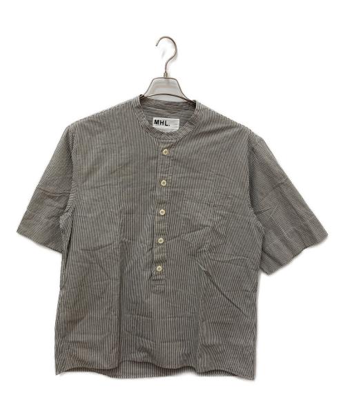 MHL（エムエイチエル）MHL (エムエイチエル) バンドカラーシャツ グレー サイズ:XLの古着・服飾アイテム