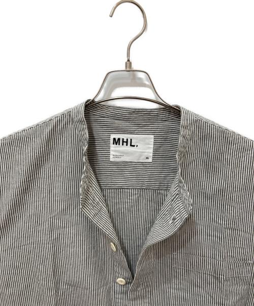 MHL（エムエイチエル）MHL (エムエイチエル) バンドカラーシャツ グレー サイズ:XLの古着・服飾アイテム