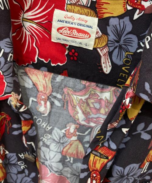 LEVI'S（リーバイス）LEVI'S (リーバイス) アロハシャツ ブラック×レッド サイズ:Lの古着・服飾アイテム