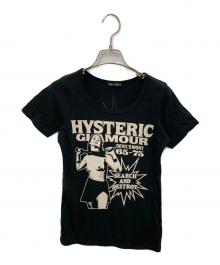 Hysteric Glamour（ヒステリックグラマー）の古着「ガールプリントTシャツ」｜ブラック