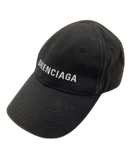BALENCIAGA（バレンシアガ）BALENCIAGA (バレンシアガ) ロゴ刺繍ベースボールキャップ ブラックの古着・服飾アイテム