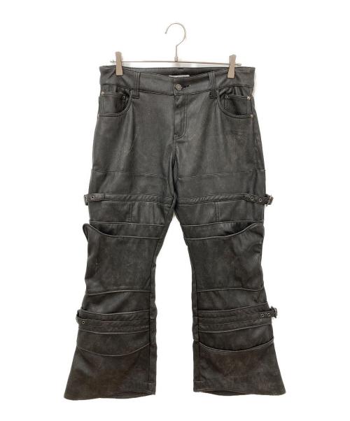 Jaded London（ジェイデッドロンドン）Jaded London (ジェイデッドロンドン) Moto Drift Bootcut Trousers ブラック サイズ:34の古着・服飾アイテム
