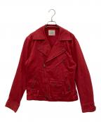 LEVI'Sリーバイス）の古着「デニムライダースジャケット」｜レッド