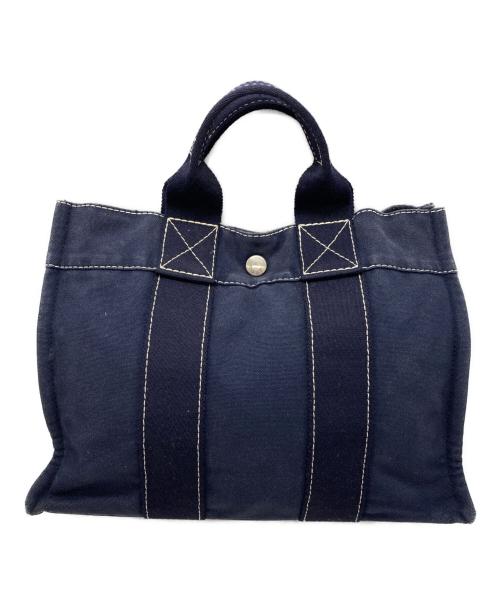 HERMES（エルメス）HERMES (エルメス) ドーヴィルPM　ハンドバッグ ネイビーの古着・服飾アイテム