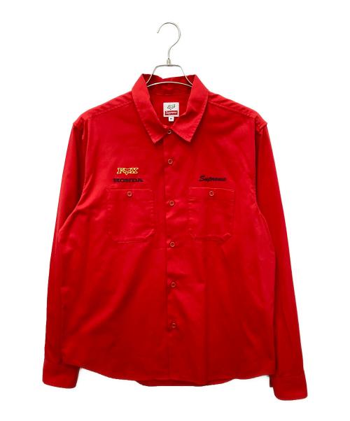 SUPREME（シュプリーム）Supreme (シュプリーム) FOX (フォックス) HONDA (ホンダ) Racing Work Shirt　レーシングワークシャツ レッド サイズ:Ｍの古着・服飾アイテム