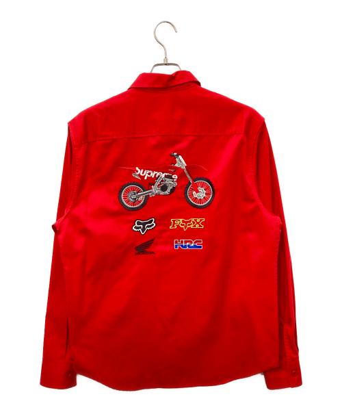 SUPREME（シュプリーム）Supreme (シュプリーム) FOX (フォックス) HONDA (ホンダ) Racing Work Shirt　レーシングワークシャツ レッド サイズ:Ｍの古着・服飾アイテム