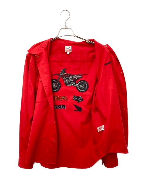 SUPREME（シュプリーム）Supreme (シュプリーム) FOX (フォックス) HONDA (ホンダ) Racing Work Shirt　レーシングワークシャツ レッド サイズ:Ｍの古着・服飾アイテム