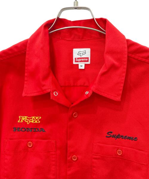SUPREME（シュプリーム）Supreme (シュプリーム) FOX (フォックス) HONDA (ホンダ) Racing Work Shirt　レーシングワークシャツ レッド サイズ:Ｍの古着・服飾アイテム