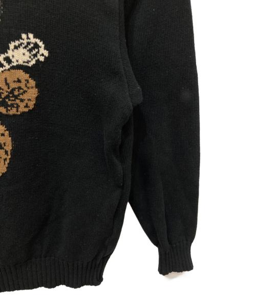 Hysteric Glamour（ヒステリックグラマー）Hysteric Glamour (ヒステリックグラマー) HYSTERIC TEDDY FLYING Vジャカード セーター　ヒステリックテディフライングVジャカードセーター ブラック サイズ:Mの古着・服飾アイテム