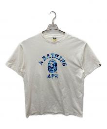 A BATHING APE（アベイシングエイプ）の古着「ABC CAMO COLLEGE TEE」｜ホワイト
