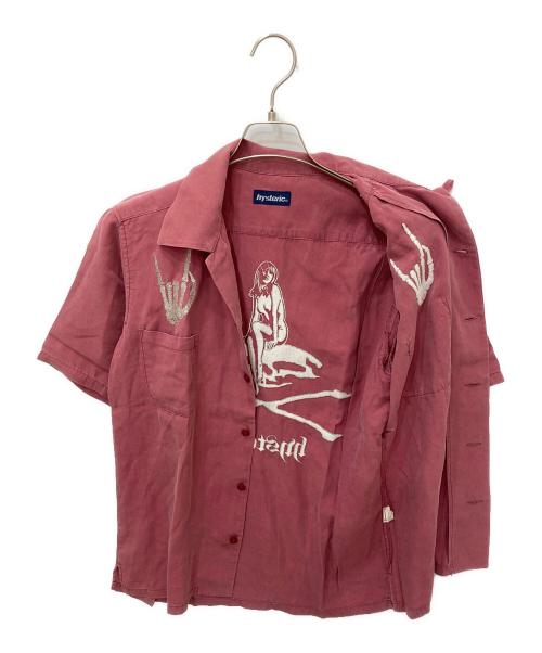 Hysteric Glamour（ヒステリックグラマー）Hysteric Glamour (ヒステリックグラマー) skull girl オープンカラーシャツ ピンク サイズ:FREEの古着・服飾アイテム