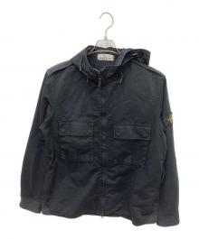 STONE ISLAND（ストーンアイランド）の古着「MULTI POCKET HOODED OVERSHIRT」｜ブラック