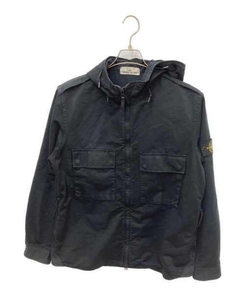 STONE ISLAND（ストーンアイランド）STONE ISLAND (ストーンアイランド) MULTI POCKET HOODED OVERSHIRT ブラック サイズ:XLの古着・服飾アイテム