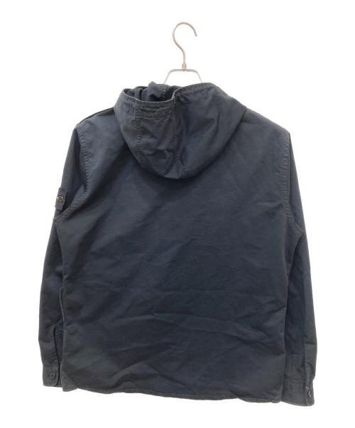 STONE ISLAND（ストーンアイランド）STONE ISLAND (ストーンアイランド) MULTI POCKET HOODED OVERSHIRT ブラック サイズ:XLの古着・服飾アイテム