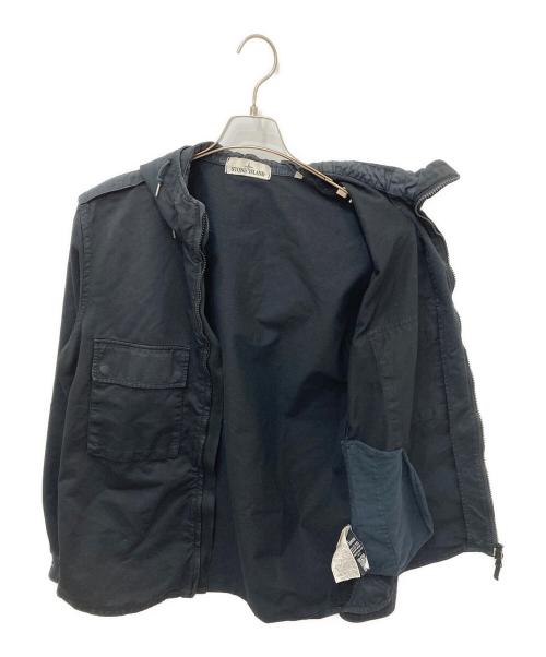 STONE ISLAND（ストーンアイランド）STONE ISLAND (ストーンアイランド) MULTI POCKET HOODED OVERSHIRT ブラック サイズ:XLの古着・服飾アイテム