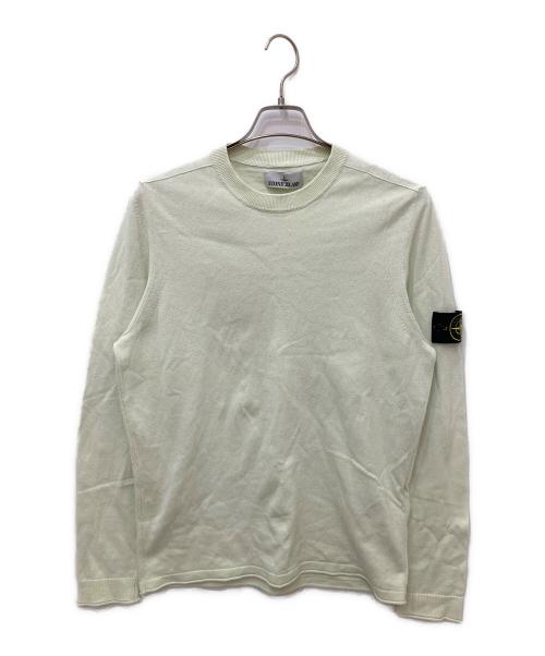 STONE ISLAND（ストーンアイランド）STONE ISLAND (ストーンアイランド) ハイゲージコットンソリッドクルーネックニット 黄緑 サイズ:Ｍの古着・服飾アイテム