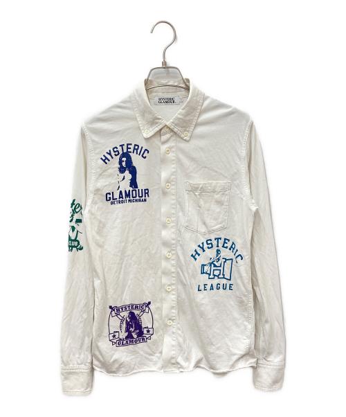 Hysteric Glamour（ヒステリックグラマー）Hysteric Glamour (ヒステリックグラマー) ガールプリントボタンダウンシャツ ホワイト サイズ:Sの古着・服飾アイテム