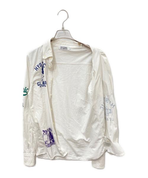 Hysteric Glamour（ヒステリックグラマー）Hysteric Glamour (ヒステリックグラマー) ガールプリントボタンダウンシャツ ホワイト サイズ:Sの古着・服飾アイテム