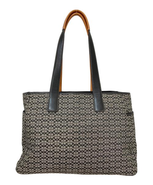 COACH（コーチ）COACH (コーチ) ミニシグネチャートートバッグ ブラック×グレーの古着・服飾アイテム