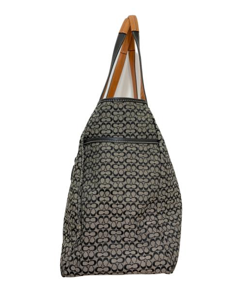 COACH（コーチ）COACH (コーチ) ミニシグネチャートートバッグ ブラック×グレーの古着・服飾アイテム