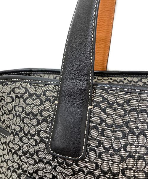 COACH（コーチ）COACH (コーチ) ミニシグネチャートートバッグ ブラック×グレーの古着・服飾アイテム