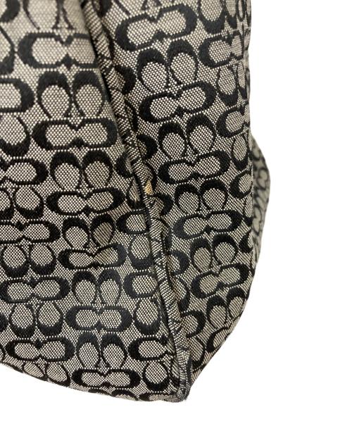COACH（コーチ）COACH (コーチ) ミニシグネチャートートバッグ ブラック×グレーの古着・服飾アイテム