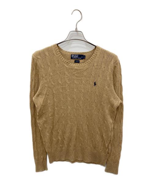 RALPH LAUREN（ラルフローレン）RALPH LAUREN (ラルフローレン) シルクケーブルニット ベージュ サイズ:Ｌの古着・服飾アイテム
