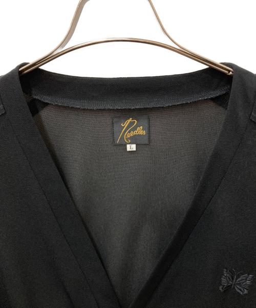 Needles（ニードルズ）Needles (ニードルズ) メッシュ Vネック カーディガン ブラック サイズ:Lの古着・服飾アイテム