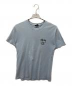 stussyステューシー）の古着「ロゴプリントTシャツ」｜ブルー