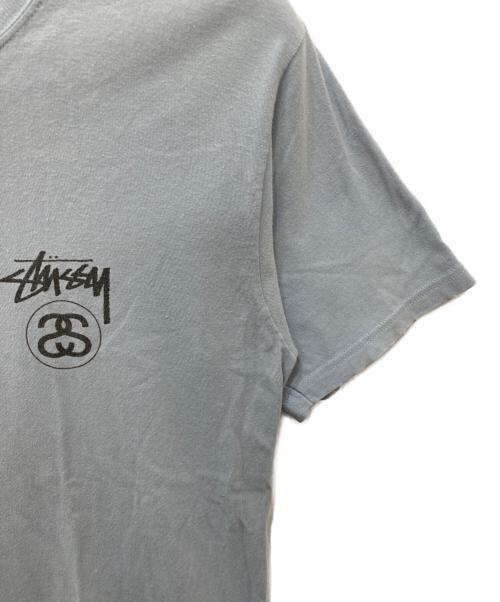stussy（ステューシー）stussy (ステューシー) ロゴプリントTシャツ ブルー サイズ:Mの古着・服飾アイテム