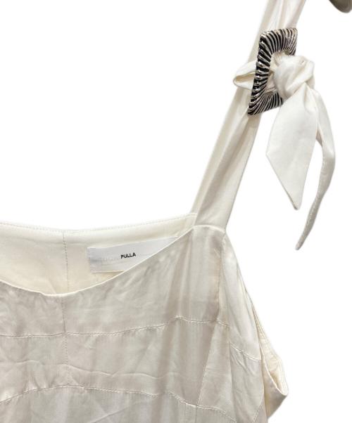 TOGA PULLA（トーガ プルラ）TOGA PULLA (トーガ プルラ) レーヨン グースフェザーフリルワンピース ベージュ サイズ:36の古着・服飾アイテム