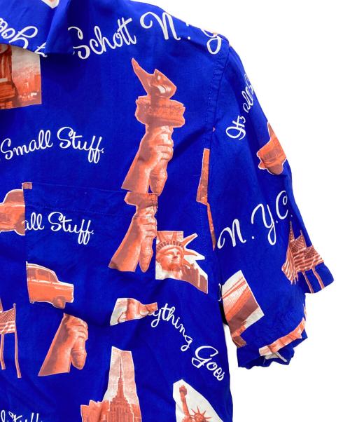 SCHOTT BROS.（ショット）SCHOTT BROS. (ショット) NYC N.Y.PHOTO HAWAIIAN SHIRT　ニューヨークフォト　ハワイアンシャツ ブルー サイズ:Mの古着・服飾アイテム