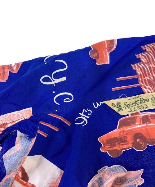 SCHOTT BROS.（ショット）SCHOTT BROS. (ショット) NYC N.Y.PHOTO HAWAIIAN SHIRT　ニューヨークフォト　ハワイアンシャツ ブルー サイズ:Mの古着・服飾アイテム